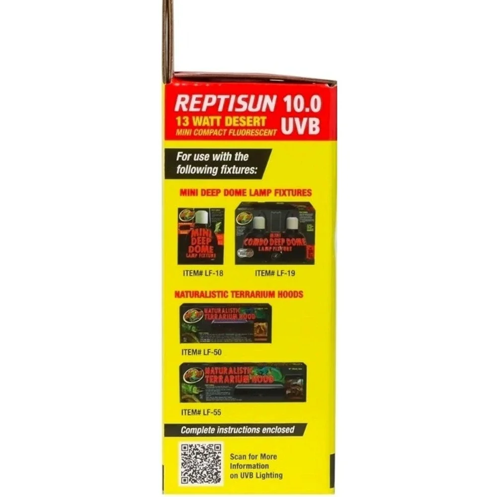 2-pack Zoo Med ReptiSun 10.0‎ UVB Mini Compact Fluorescent Lamp 13 Watts FS-C10M
